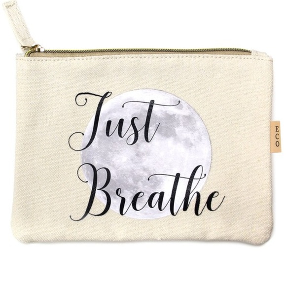 Sale! Just Breathe Moon canvas Makeup Bag - Picture 5 of 8